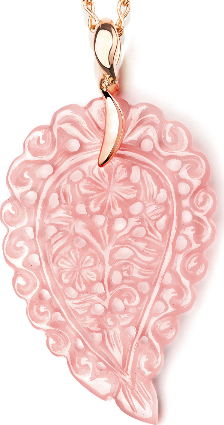 Tamara Comolli 18k Rose Gold India Leaf Chalcedony Pendant (Large)