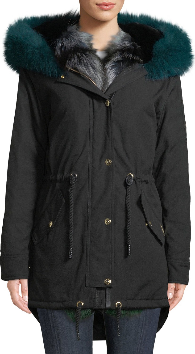 Moose Knuckles Foxy Stellar Parka Coat w/ Hood & Fur Trim