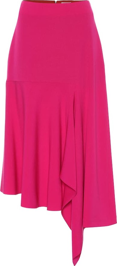 Balenciaga Godet stretch-wool midi skirt
