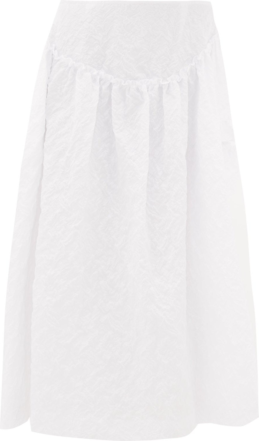 Simone Rocha Ruffled floral-cloqué midi skirt