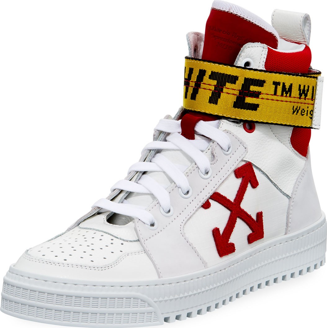 Off White Men's Industrial Belt-Strap High-Top Sneakers