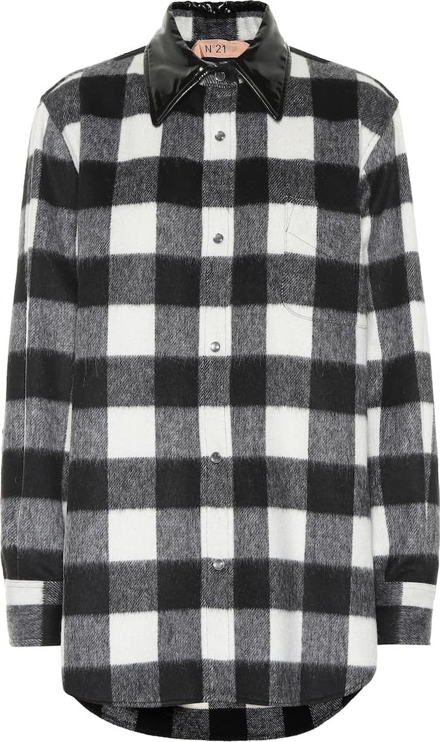 N°21 Checked wool-blend shirt