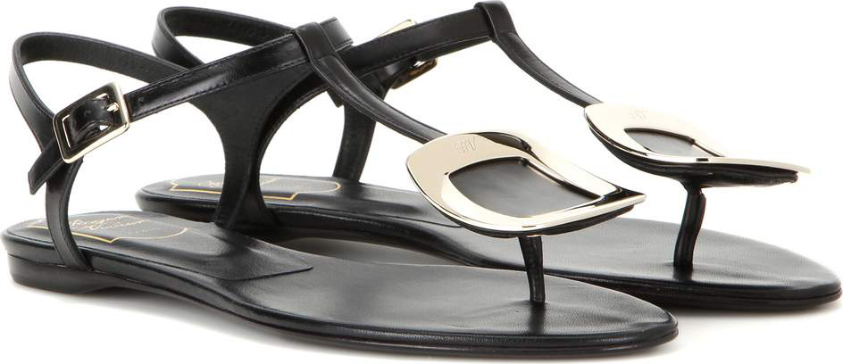 Roger Vivier Thong Chips embellished leather sandals