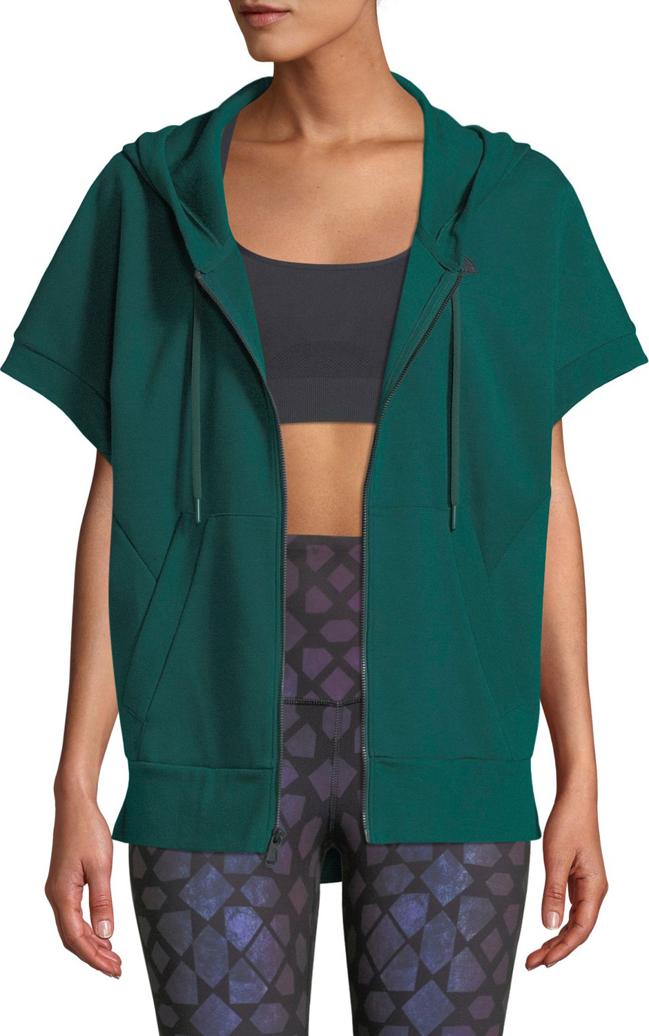 The North Face Train Logo Short-Sleeve Zip-Front Sweatshirt