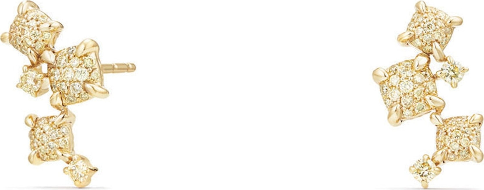 David Yurman Petite Châtelaine Climber Earrings in 18K Gold with Diamonds