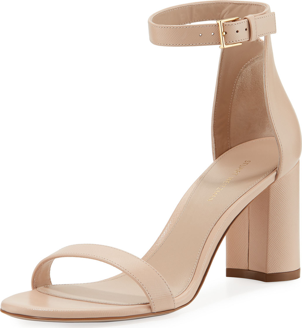 Stuart Weitzman 75LESSNUDIST Saffiano City Sandal