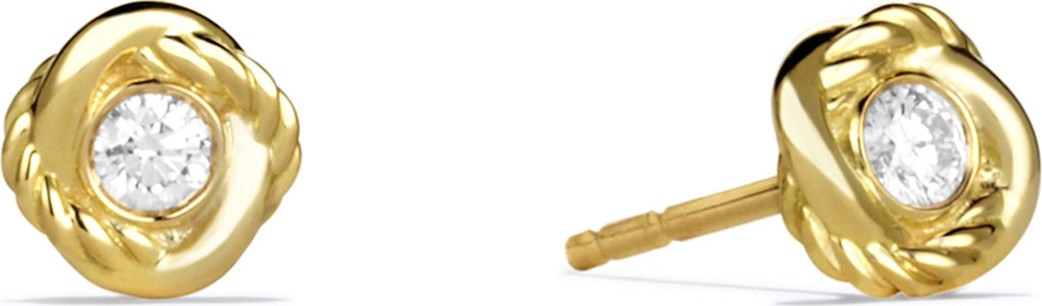 David Yurman Infinity Earrings with Diamonds in Gold