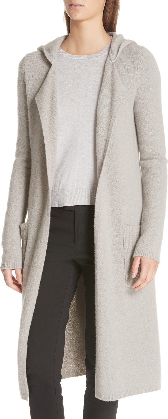 ATM Anthony Thomas Melillo Felt Wool Blend Hooded Sweater Coat