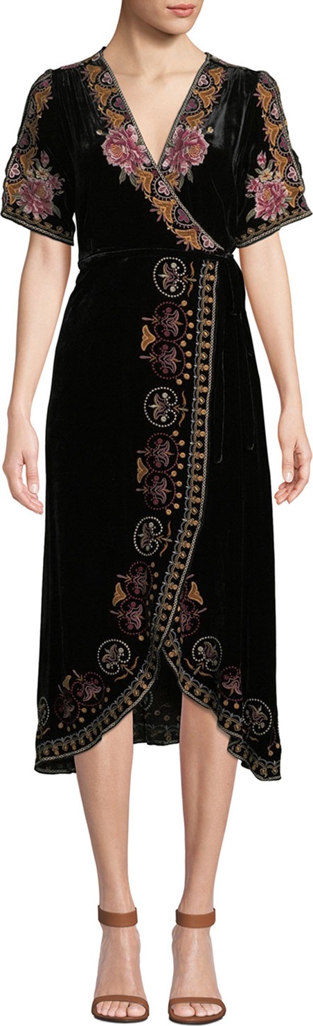 Johnny Was Joanna Velvet Wrap Dress
