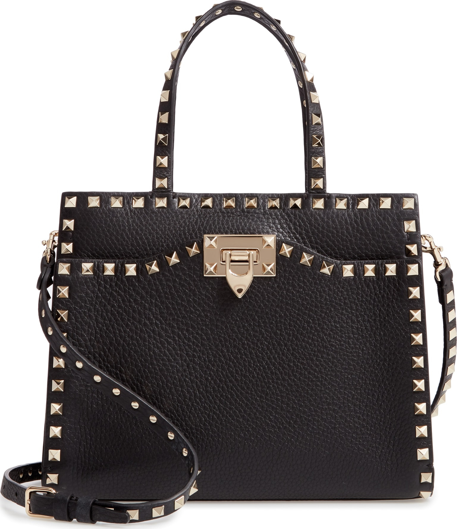 Valentino Small Rockstud Leather Satchel