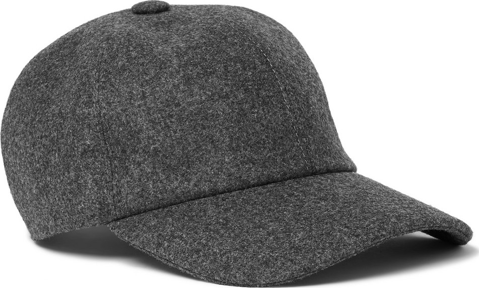 Brunello Cucinelli Leather-Trimmed Cashmere Baseball Cap Brunello Cucinelli Leather-Trimmed Cashmere Baseball Cap