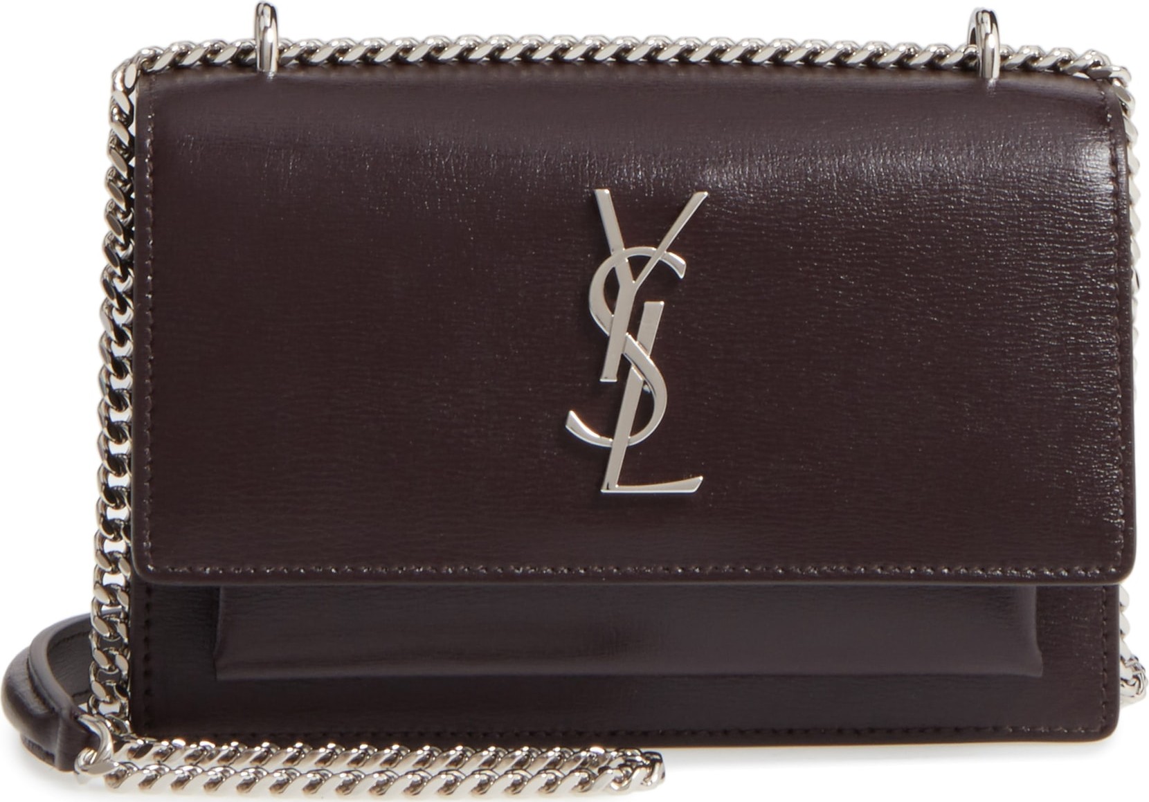 Saint Laurent Sunset Leather Wallet on a Chain