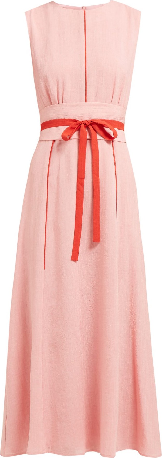 Cefinn Tie-waist pleated voile midi dress
