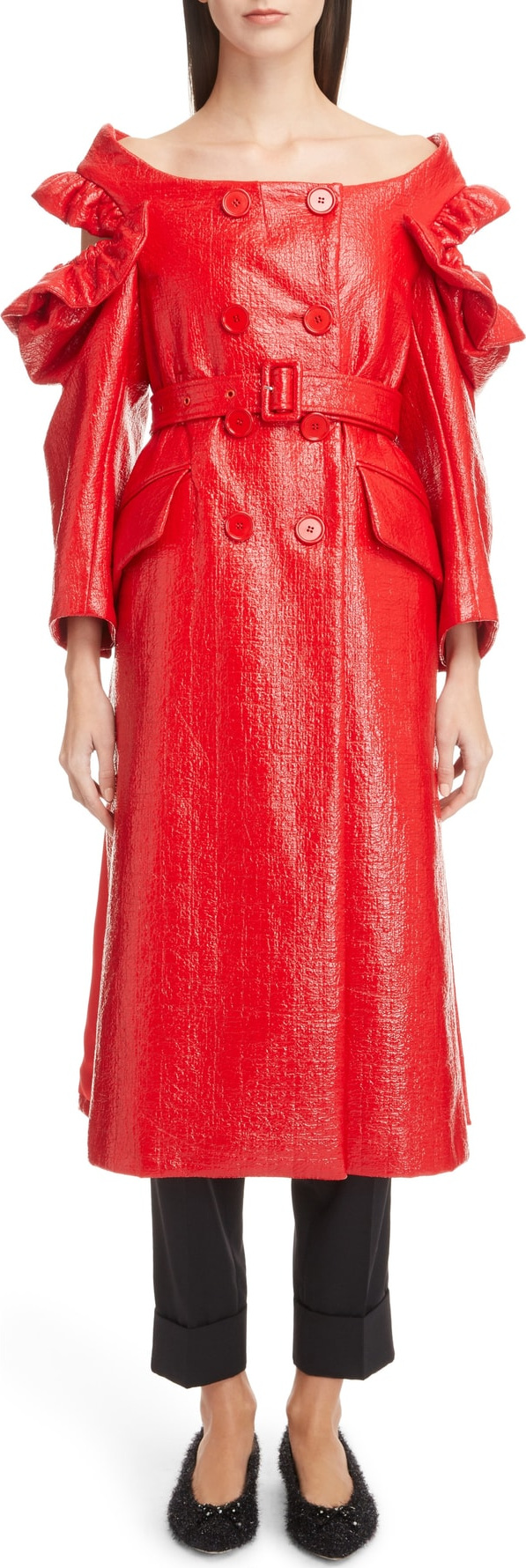 Simone Rocha Laminated Tweed Coat