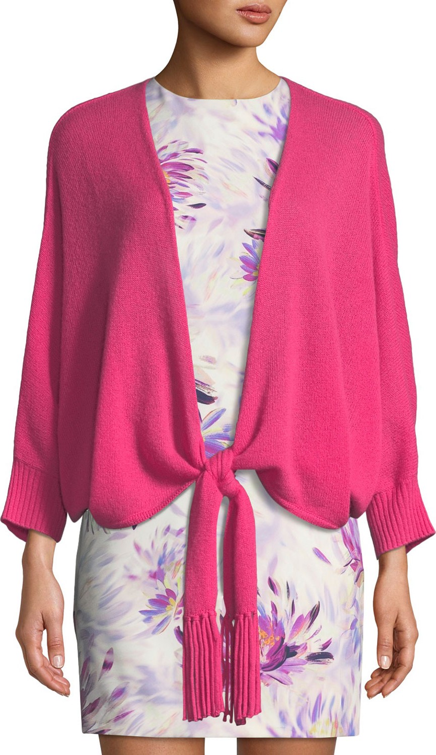 Trina Turk Florentina Cashmere Self-Tie Cardigan Sweater