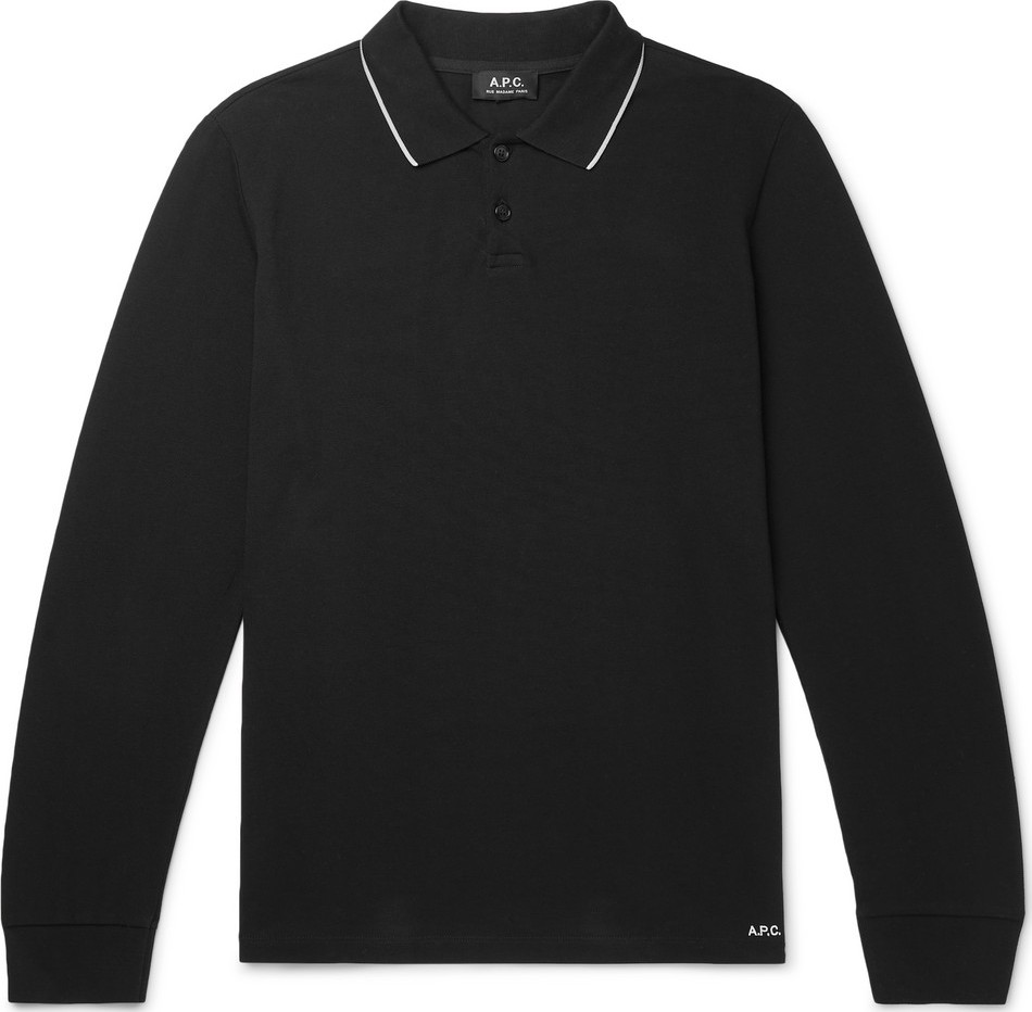 A.P.C. Contrast-Tipped Cotton-Piqué Polo Shirt