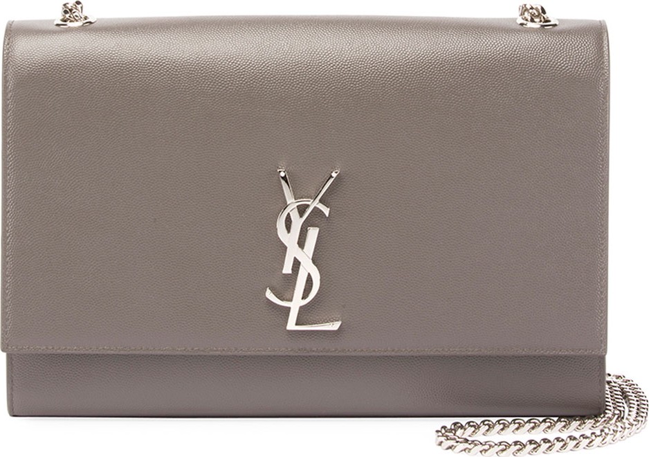 Saint Laurent Kate Monogram YSL Medium Grain Leather Wallet on Chain