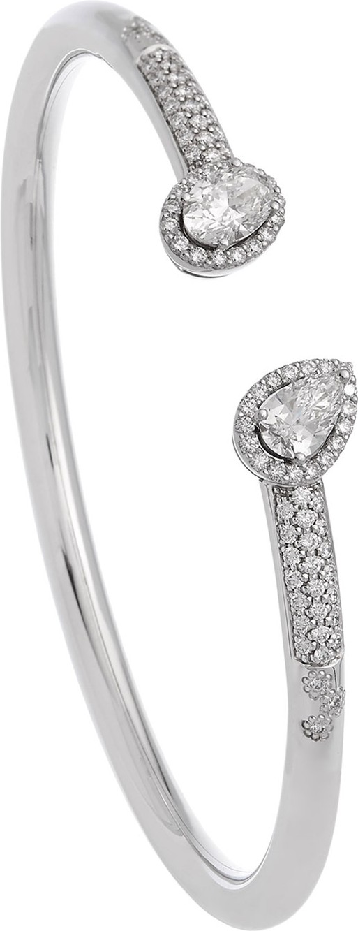 Istanboulli Gioielli Milano Positano 18k White Gold Diamond Oval & Pear Bangle