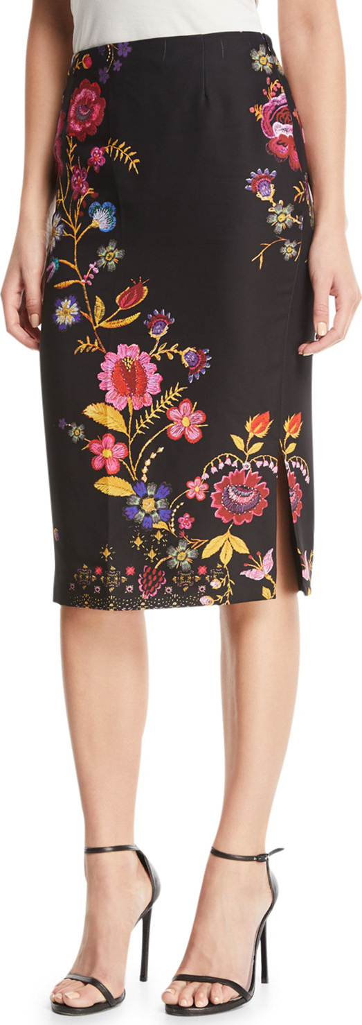 Fuzzi Printed Cady Pencil Skirt
