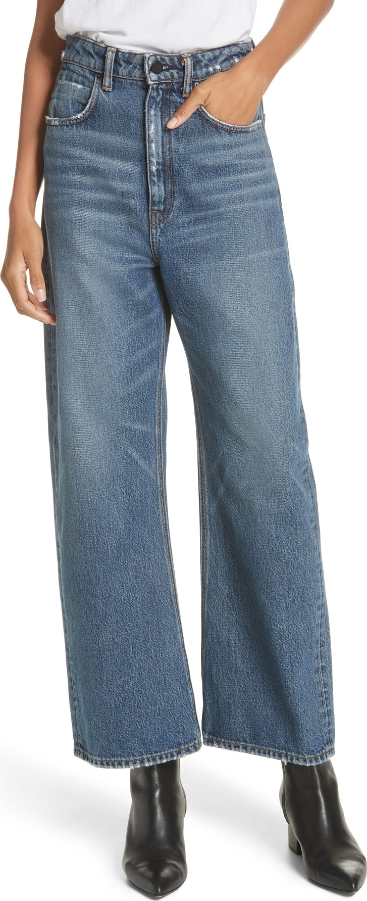 T By Alexander Wang Crush Wide Leg Jeans