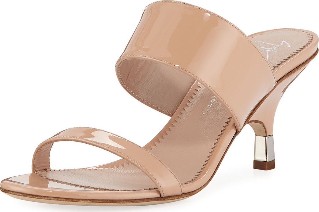 Giuseppe Zanotti Patent Leather Webbed Slide Sandals