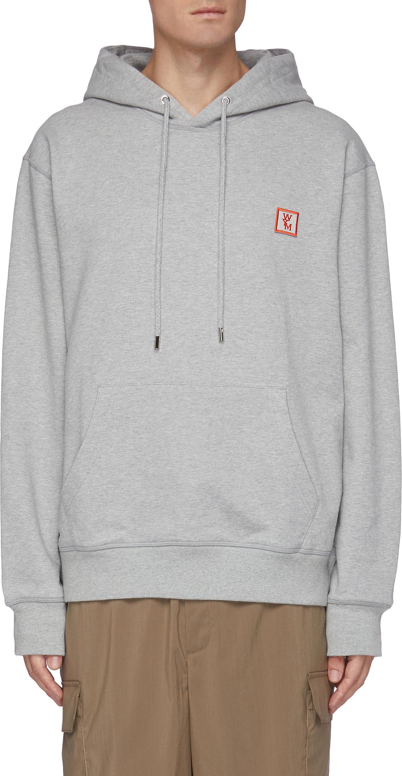 Wooyoungmi Embroidered logo patch cotton hoodie