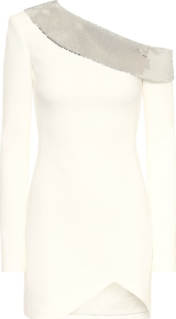 David Koma Sequined cady one-shoulder minidress