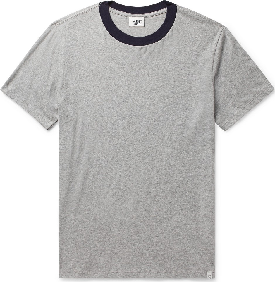 Sleepy Jones Andre Mélange Cotton-Jersey Pyjama T-Shirt