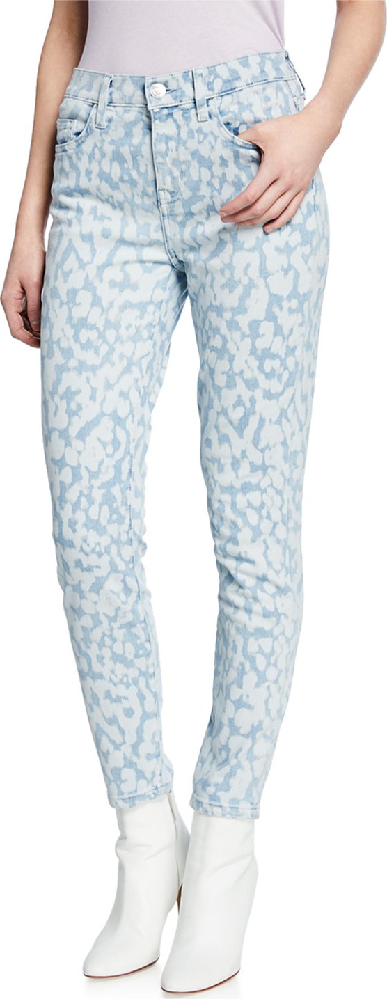 Current/Elliott The High Waist Stiletto Leopard Ankle Jeans
