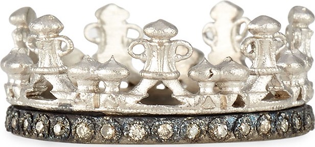 Armenta Scalloped Half Crown Silver Ring