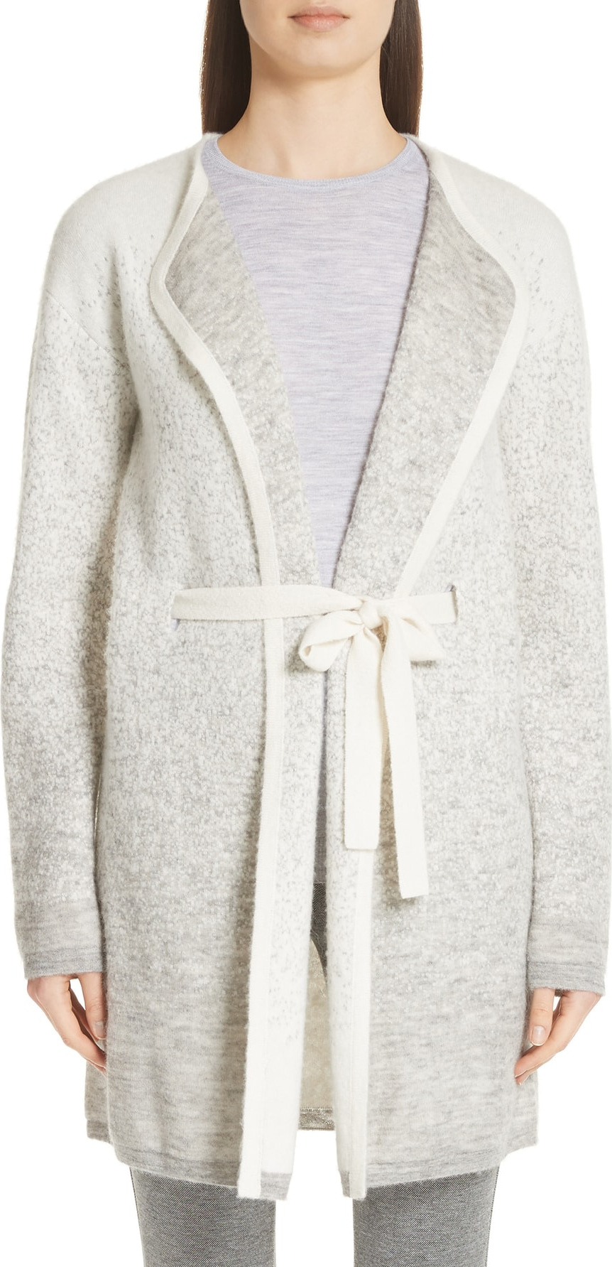 St. John Brushed Dégradé Jacquard Knit Cardigan
