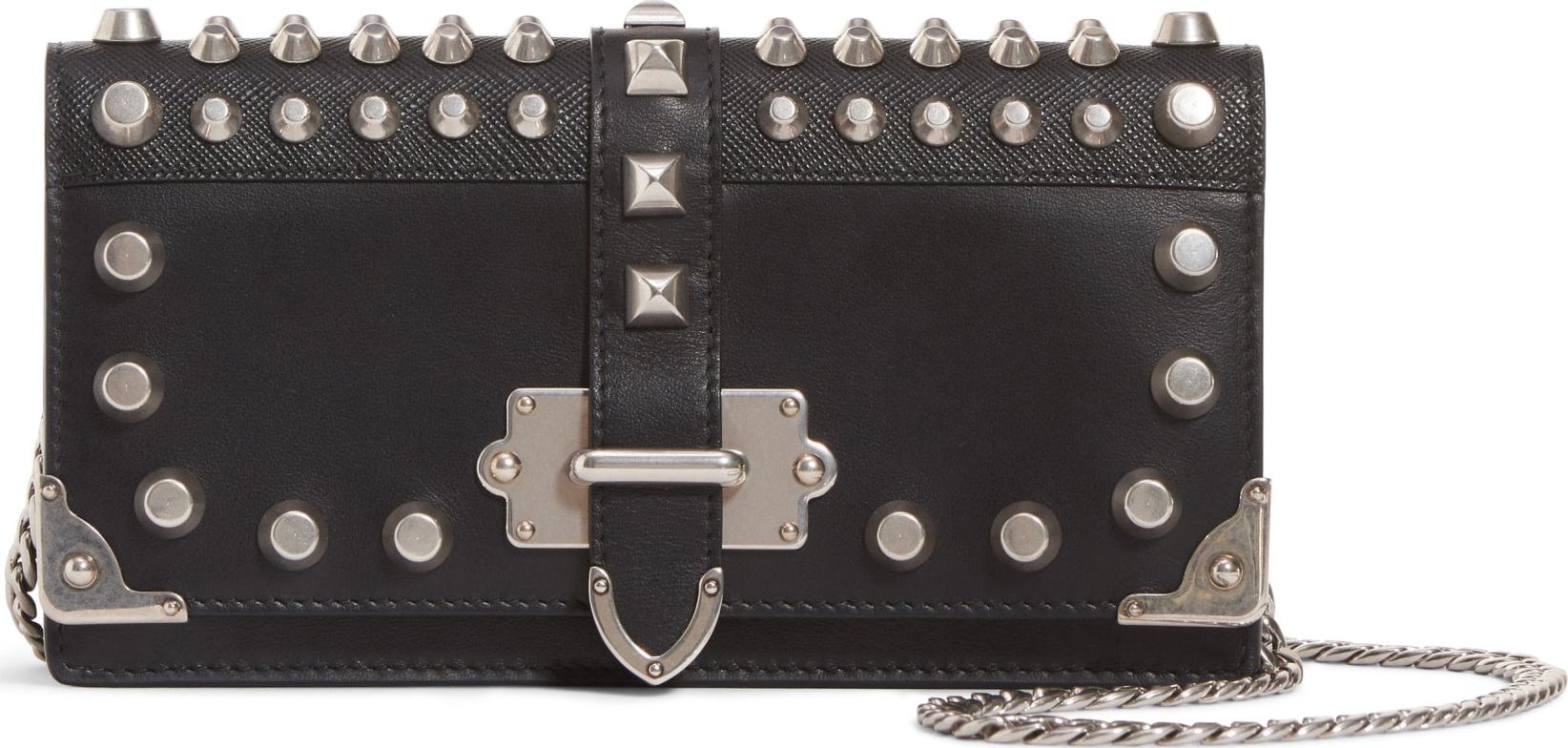 Prada Cahier Leather Wallet on a Chain