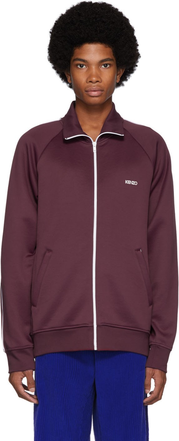 KENZO Burgundy Zipped Track Jacket