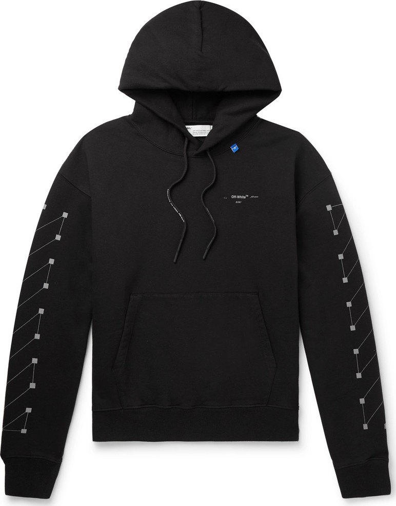 Off White Logo-Print Loopback Cotton-Jersey Hoodie