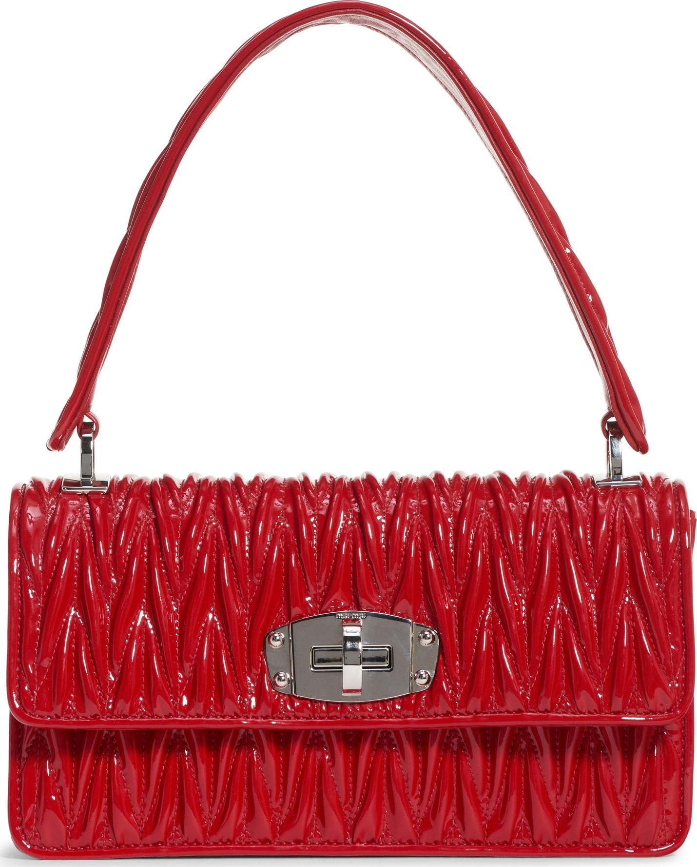 Miu Miu Vernice Matelassé Quilted Leather Shoulder Bag