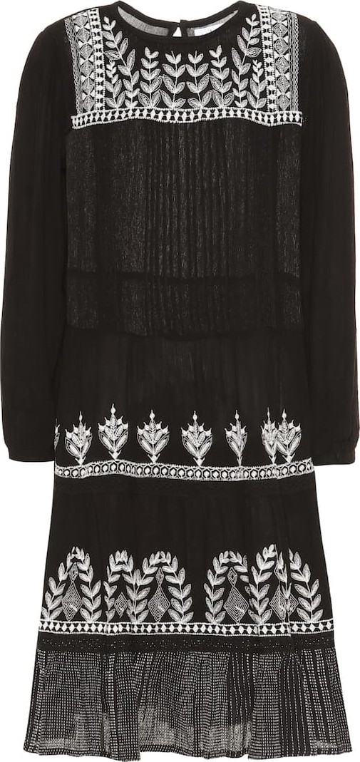 Velvet By Graham & Spencer Arabella floral-embroidered dress