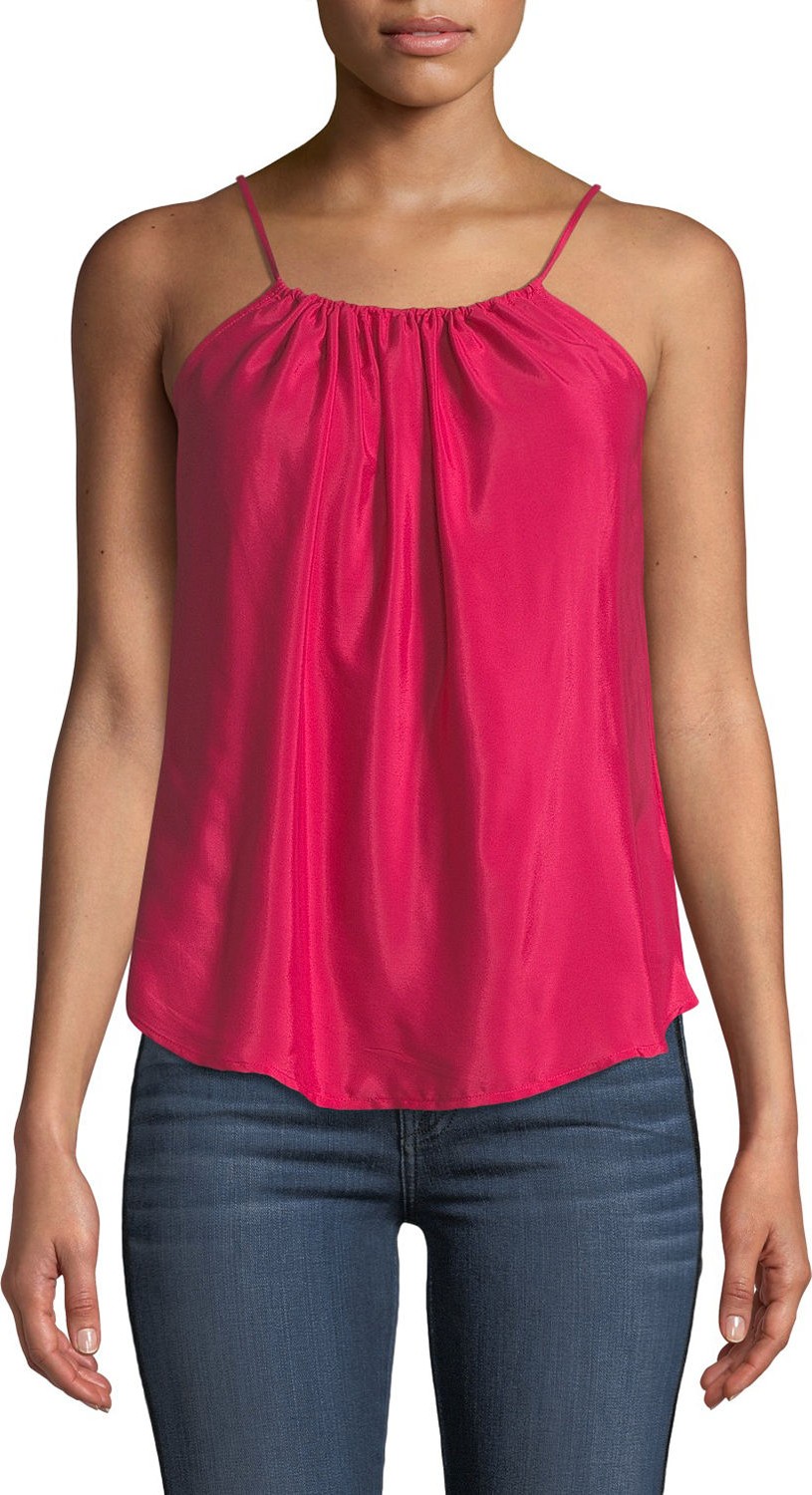 7 For All Mankind Square-Neck Shirred Camisole