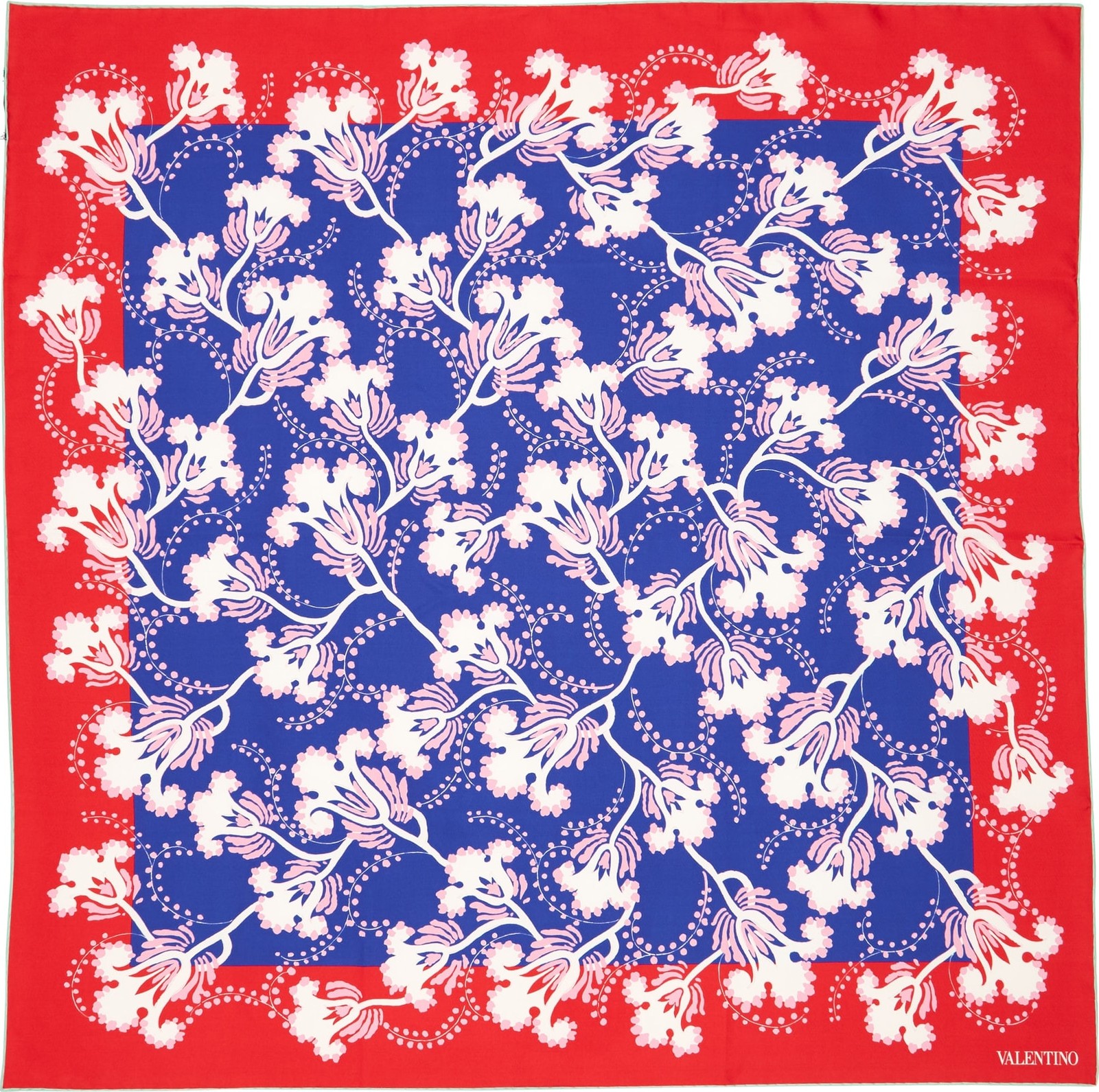 Valentino Elderflower Silk Twill Scarf