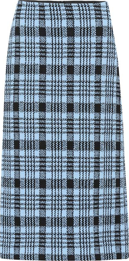 Dries Van Noten Wool-blend checked skirt
