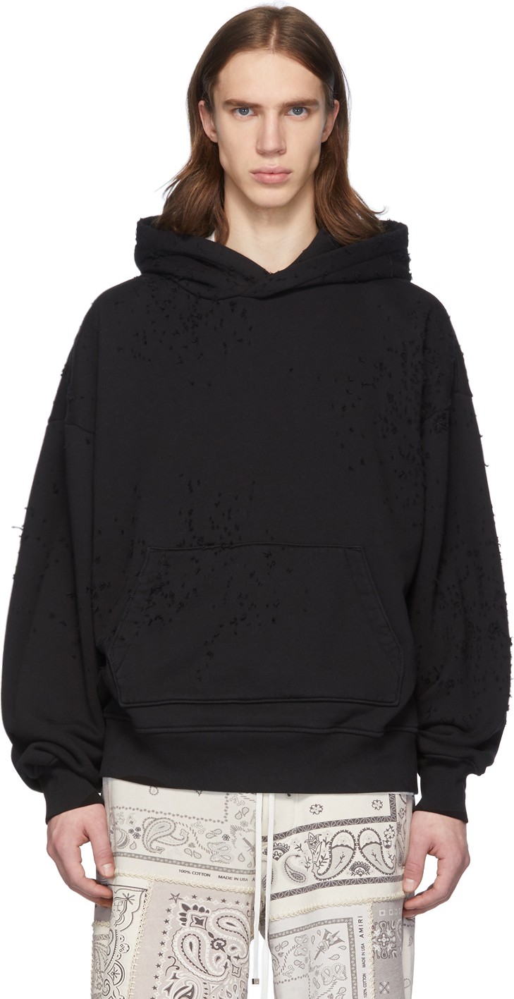 Amiri Black Oversized Shotgun Hoodie