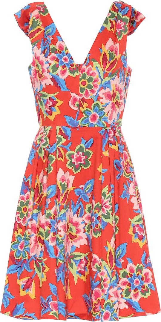 Carolina Herrera Floral stretch-cotton minidress
