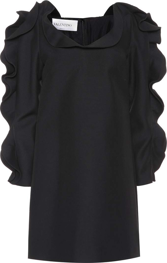 Valentino Ruffled wool and silk minidress