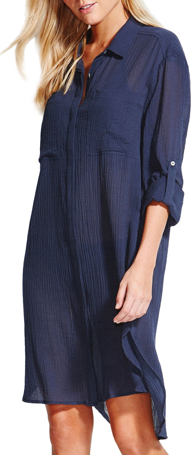 Seafolly Crinkle Twill Beach Coverup Shirt