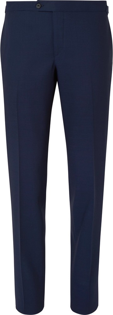 Thom Sweeney Navy Slim-Fit Wool Suit Trousers