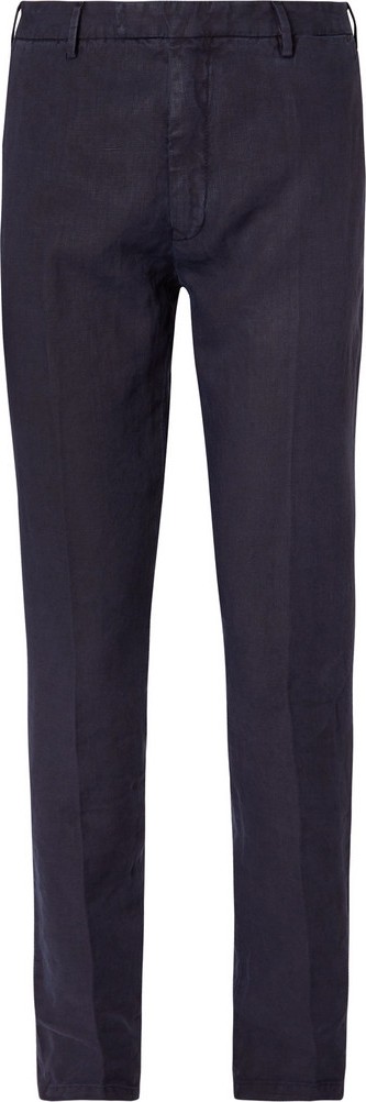 Boglioli Green Slim-Fit Linen Suit Trousers