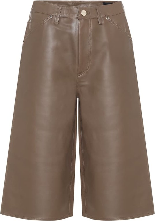 GOLDSIGN High-rise leather Bermuda shorts