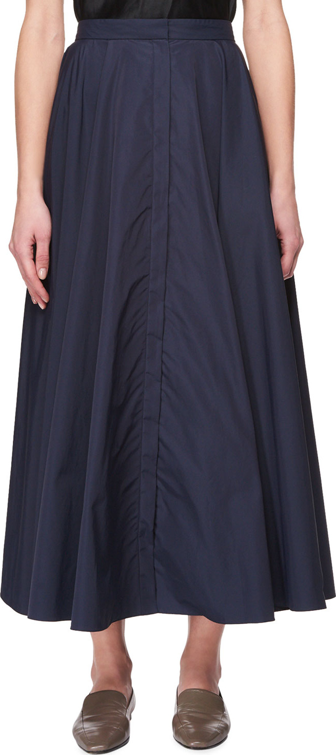 THE ROW Saga Long Pleated A-Line Skirt
