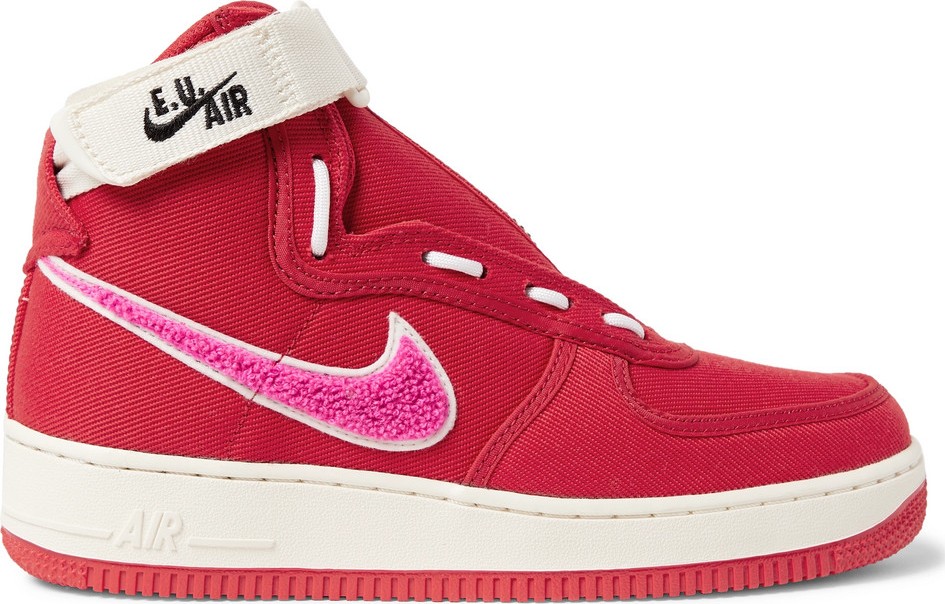 Nike + Emotionally Unavailable Air Force 1 Zipped Canvas High-Top Sneakers