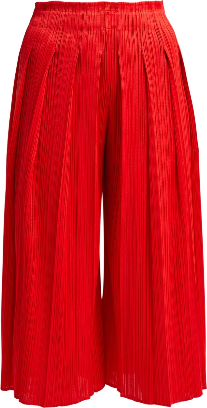 Pleats Please By Issey Miyake High-rise pleated cropped culottes