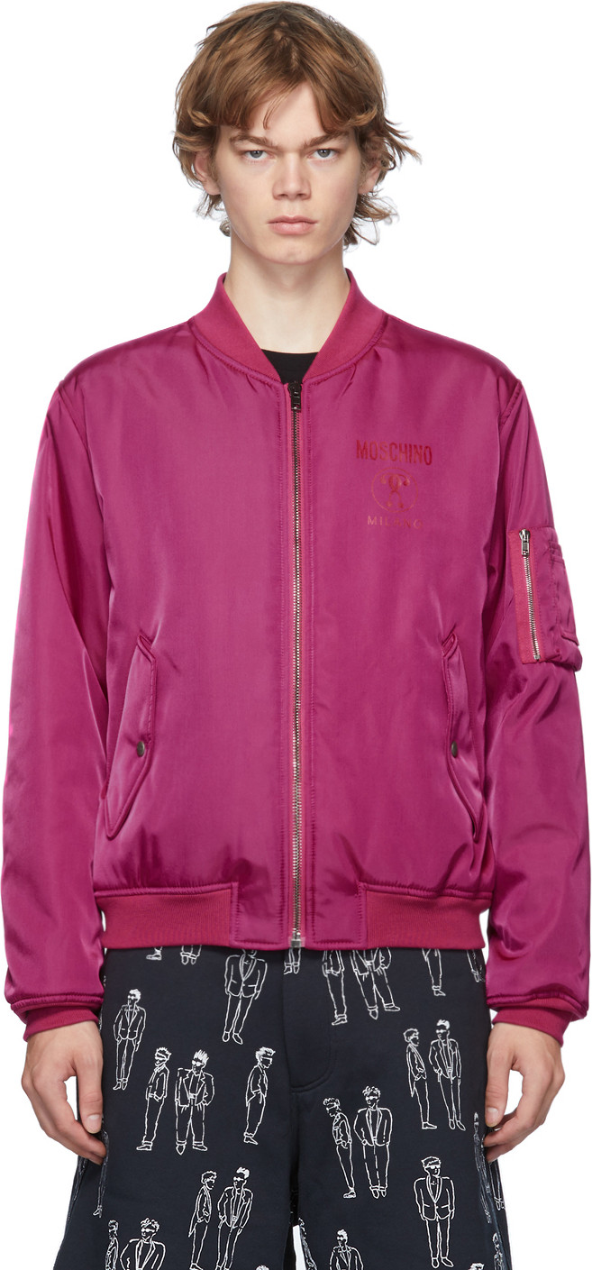 Moschino - Pink Double Question Mark Bomber Jacket